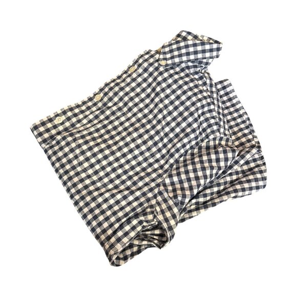 Sonoma Mens Medium Navy & White Gingham Button-Down Shirt - Picture 6 of 6